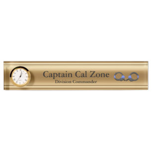 Thin Blue Line - 24 Karat Gold Look Desk Name Plate