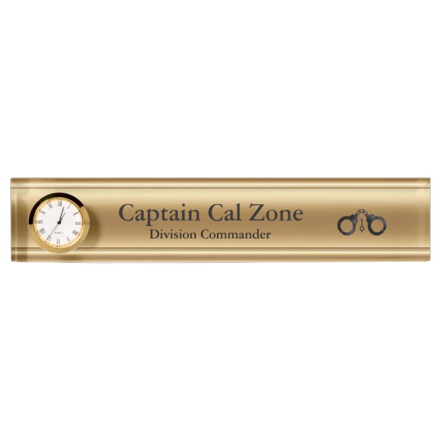 Thin Blue Line - 24 Karat Gold Look Name Plate (Front)