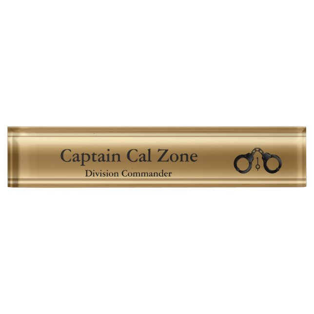 Thin Blue Line - 24 Karat Gold Look Nameplate (Front)
