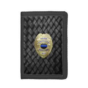 Thin Blue Line 911 Badge Tri-fold Wallet