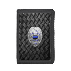 Thin Blue Line 911 Badge Tri-fold Wallet