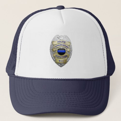 Thin Blue Line 911 Communications Badge  Trucker H Trucker Hat