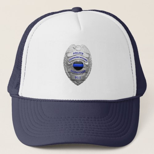 Thin Blue Line 911 Communications Badge  Trucker Hat
