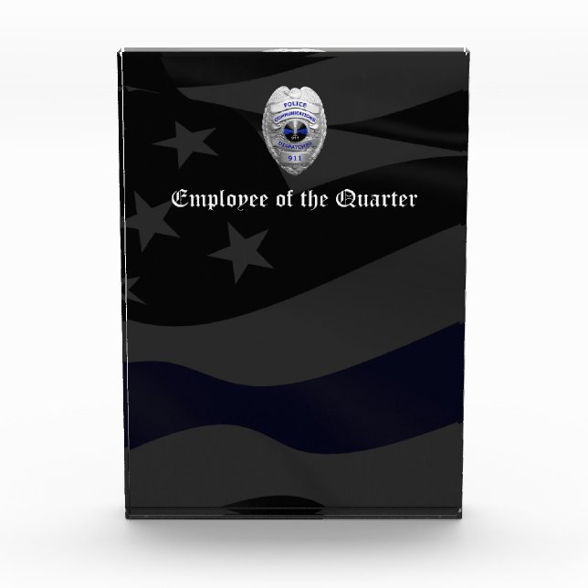 Thin Blue Line 911 Radio Dispatcher Plaque (Front)