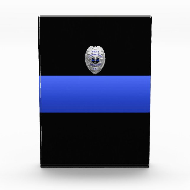 Thin Blue Line 911 Radio Dispatcher Plaque (Front)