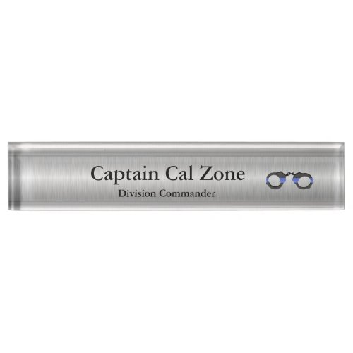 Thin Blue Line _ 999 Silver Look Name Plate
