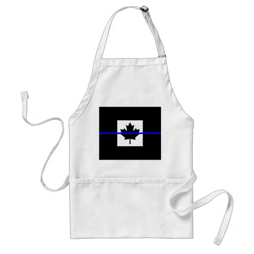 Thin Blue Line Accent on Canadian Flag Adult Apron