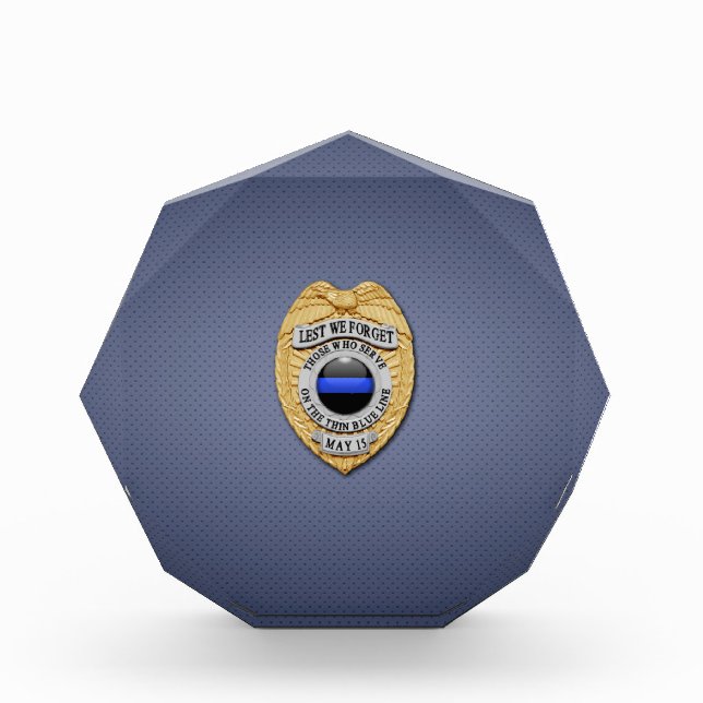 Thin Blue Line Acrylic Award (Front)
