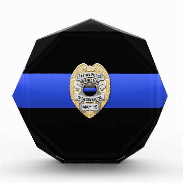 Thin Blue Line Acrylic Award (Front)