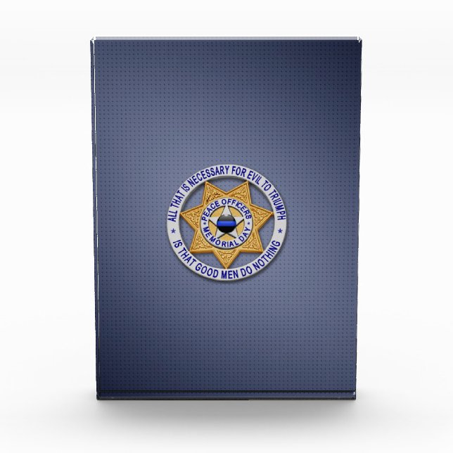 Thin Blue Line Acrylic Award (Front)