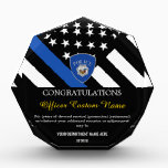 Thin Blue Line Add Your Patch Acrylic Award<br><div class="desc">Customize this beautiful gift with your own text to suit the circumstances and replace our sample patch with your own department patch image. It makes a wonderful gift for all of the usual gift occasions but also in acknowledgement of personal achievement, recognition, promotion or retirement. It is intended to honor...</div>