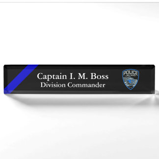 Thin Blue Line - Agency Patch Desk Name Plate