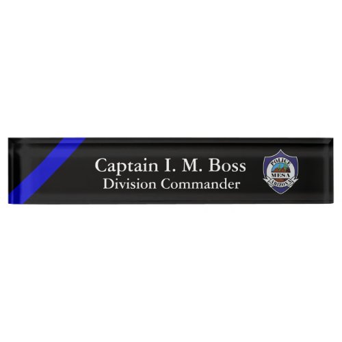 Thin Blue Line _ Agency Patch Desk Name Plate