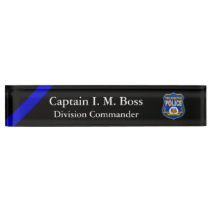 Thin Blue Line - Agency Patch Desk Name Plate