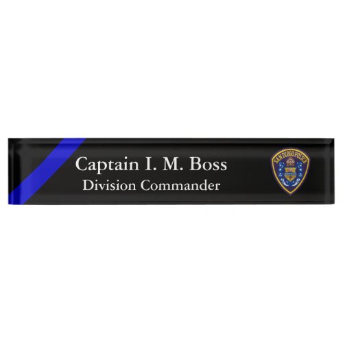 Thin Blue Line _ Agency Patch Desk Name Plate