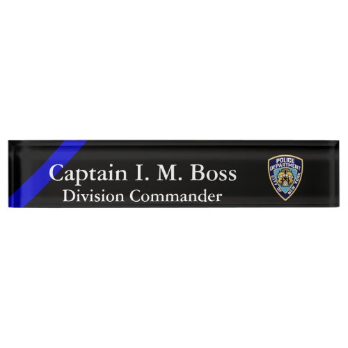 Thin Blue Line - Agency Patch Desk Name Plate