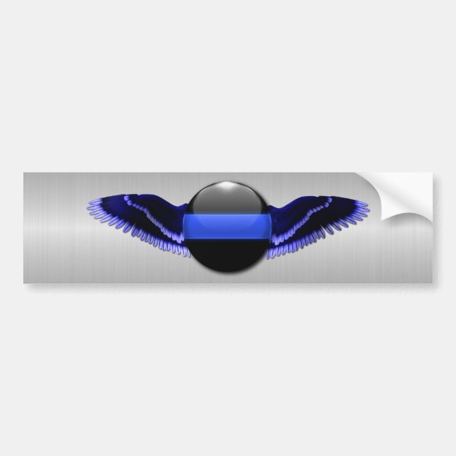 Thin Blue Line - Airborne Police Bumper Sticker (Front)