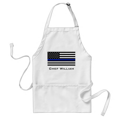 Thin Blue Line American Flag Adult Apron