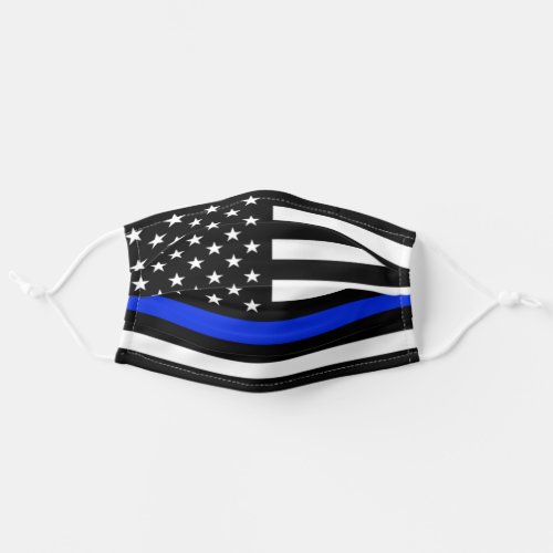 thin blue line American flag Adult Cloth Face Mask