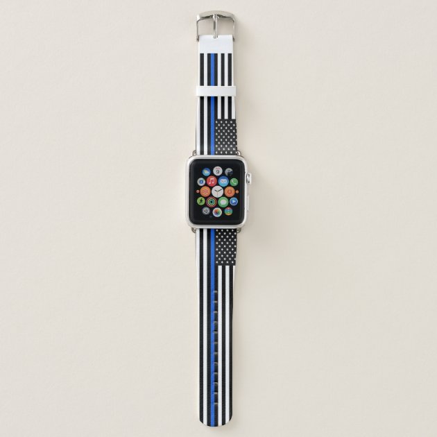 Thin Blue Line American Flag Apple Watch Band Zazzle