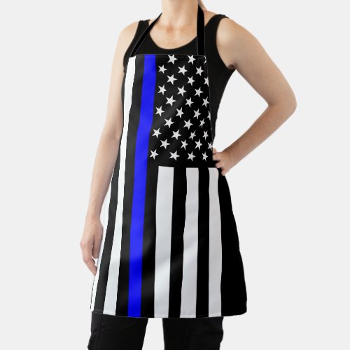 Thin Blue Line American Flag Apron