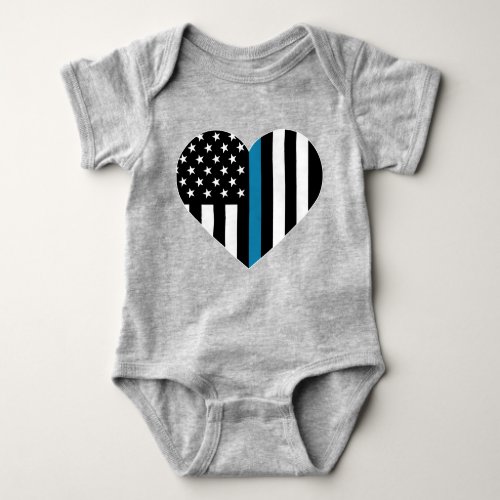 Thin Blue Line American Flag Baby Bodysuit
