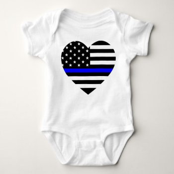 Thin Blue Line - American Flag Baby Bodysuit by American_Police at Zazzle