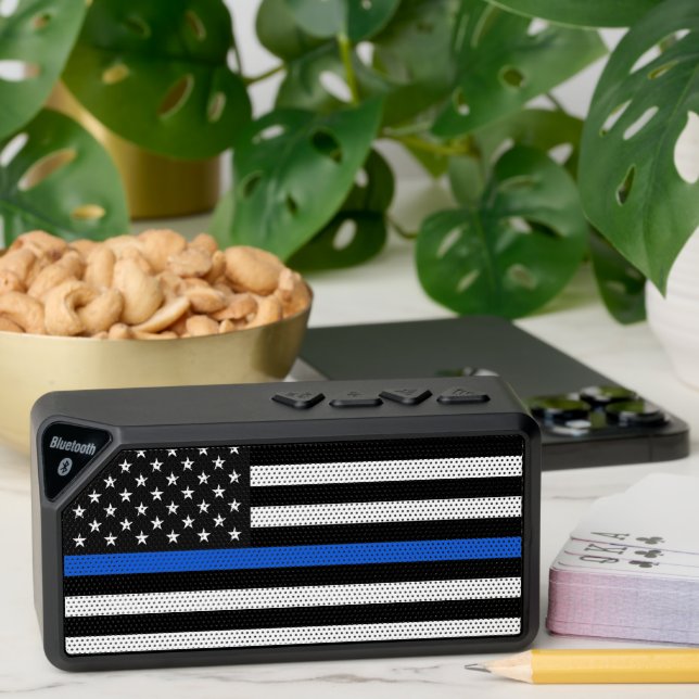 Thin Blue Line American Flag Bluetooth Speaker (Insitu(Table))