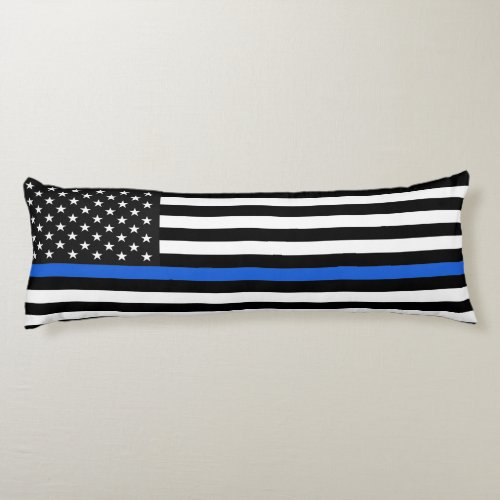 Thin Blue Line American Flag Body Pillow