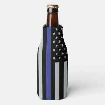Thin Blue Line - American Flag Bottle Cooler by American_Police at Zazzle