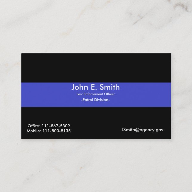 Thin Blue Line/American Flag Business Card (Front)