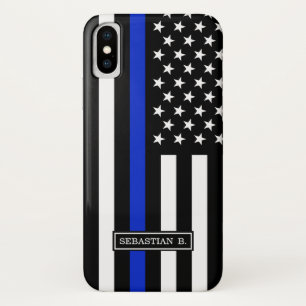 Thin Blue Line American Flag iPhone X Case