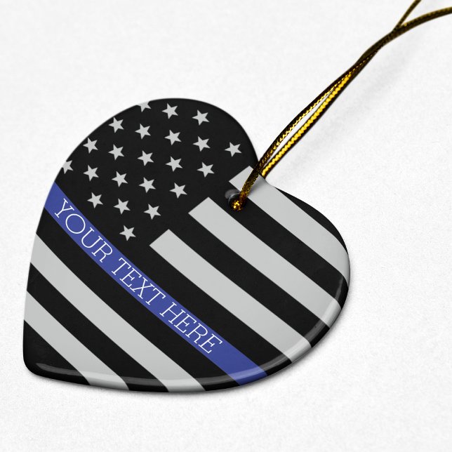 Thin Blue Line - American Flag Ceramic Ornament (Creator Uploaded)