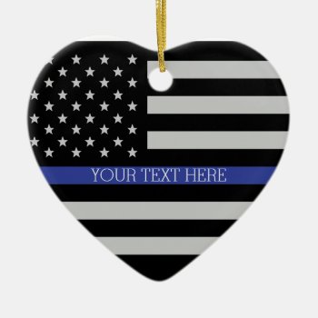 Thin Blue Line - American Flag Ceramic Ornament by American_Police at Zazzle