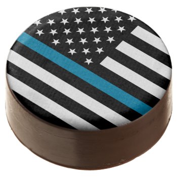 Thin Blue Line American Flag Chocolate Covered Oreo by militaryloveshop at Zazzle