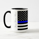 Thin Blue Line American Flag Coffee Mug at Zazzle