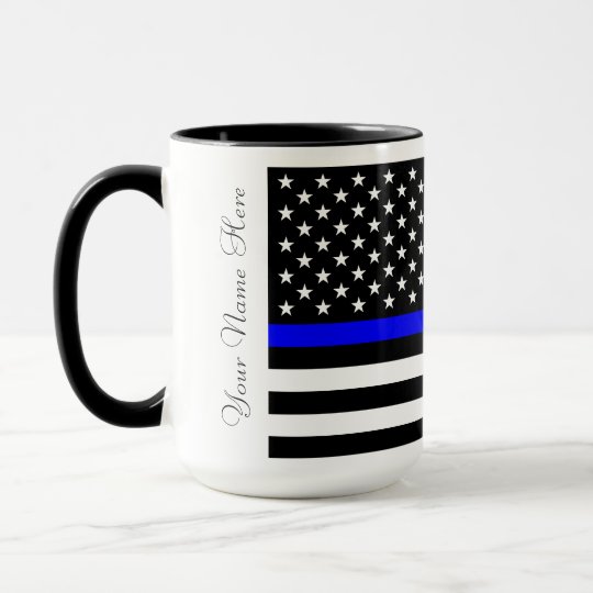 Thin Blue Line American Flag Coffee Mug | Zazzle.com