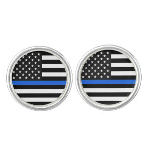 Thin Blue Line American Flag Cufflinks