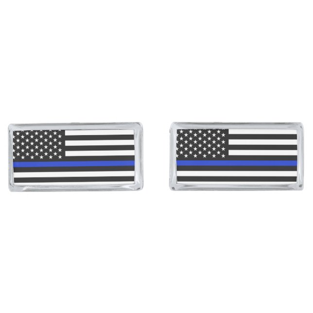 Thin Blue Line American Flag Cufflinks (Front)