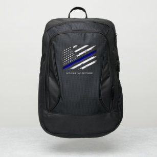 THIN BLUE LINE American Flag Custom Add Text Port Authority® Backpack