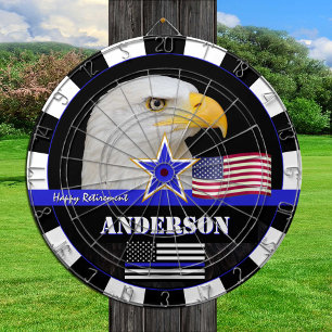 Thin Blue Line & American Flag darts, police / USA Dart Board