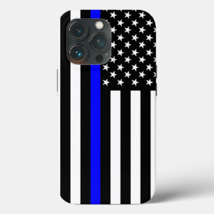Thin Blue Line American Flag Decor iPhone 13 Pro Case