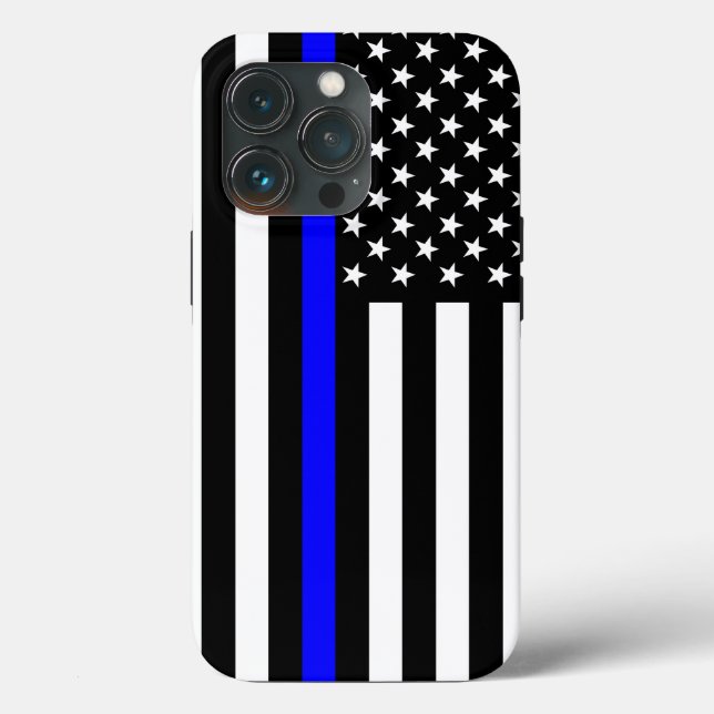 Thin Blue Line American Flag Decor Case-Mate iPhone Case (Back)