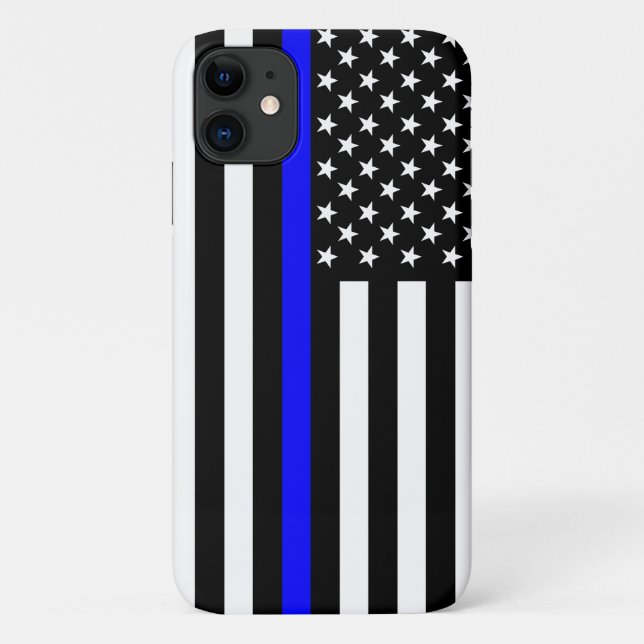 Thin Blue Line American Flag Decor Case-Mate iPhone Case (Back)