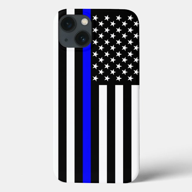 Thin Blue Line American Flag Decor Case-Mate iPhone Case (Back)