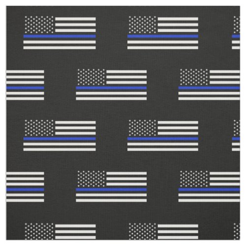 Thin Blue Line American Flag Fabric
