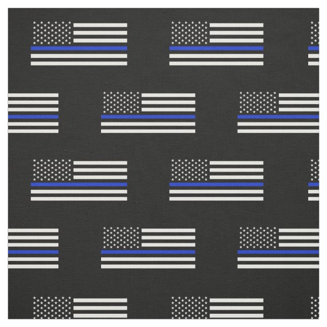 Thin Blue Line American Flag Fabric (Swatch)