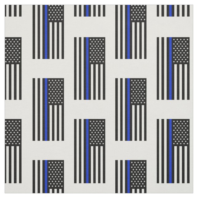 Thin Blue Line American Flag Fabric (Swatch)