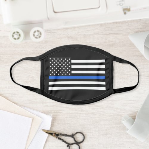 Thin Blue Line American Flag Face Mask