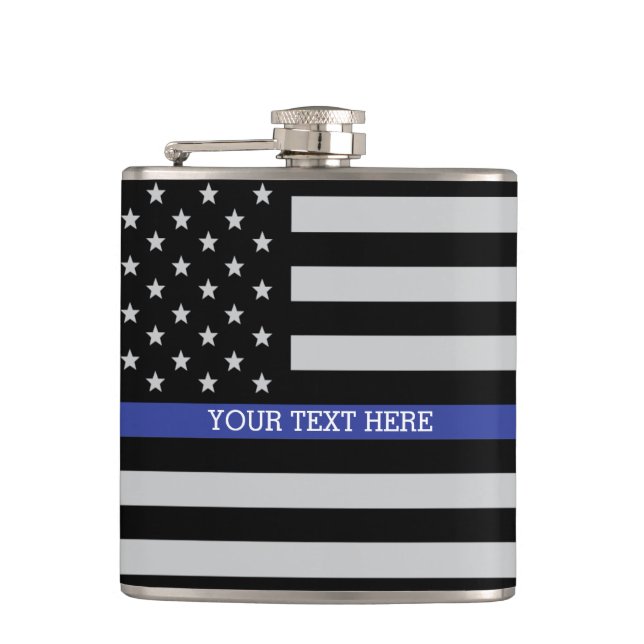 Thin Blue Line - American Flag Flask (Front)